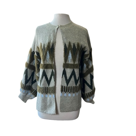 Anthropologie Akemi + Kin Tribal Print open front Cardigan Sweater O/S NWT - Picture 1 of 14